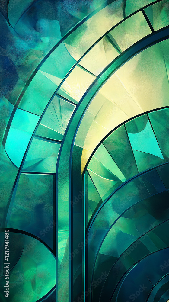 Half-arch shapes with room for text vertical