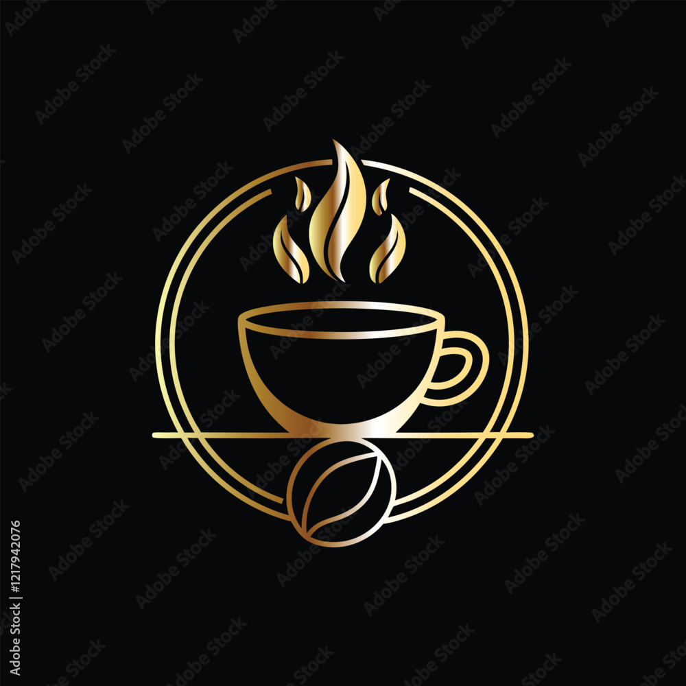 Obraz premium Coffee cup logo design template. Coffee shop, cafe, restaurant, bar, menu, coffee house, cafe, restaurant, bar. Vector illustration.