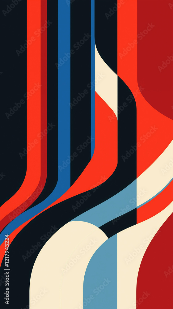 Vertical background of colorful, bold shapes