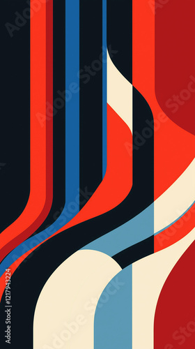 Obraz na płótnie Vertical background of colorful, bold shapes w salonie