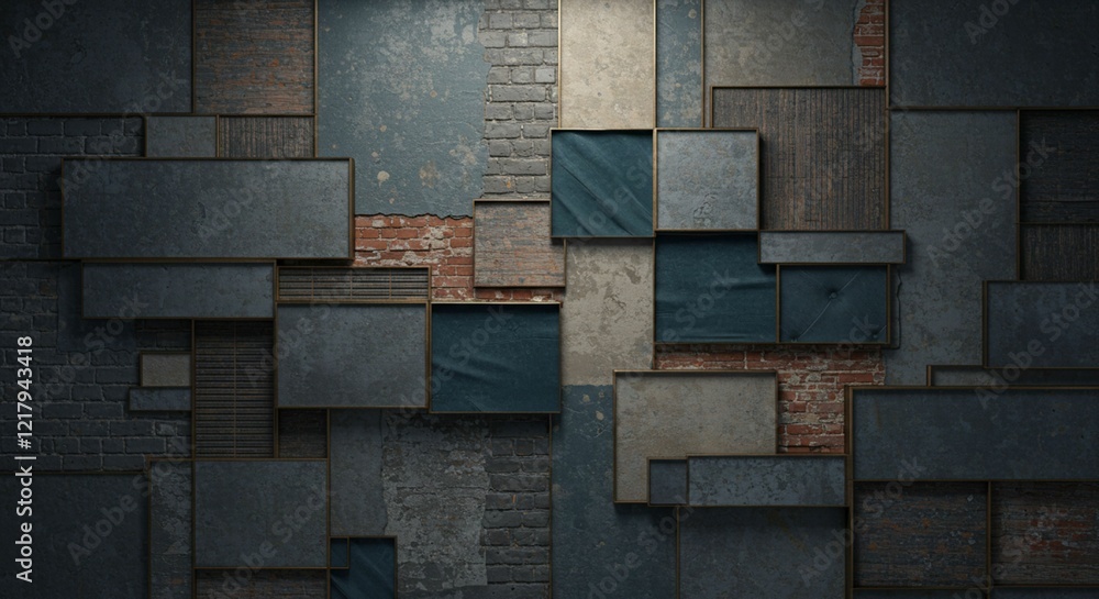 Obraz premium Teal and Rust Texture Grunge Background Abstract Wall Vintage Design