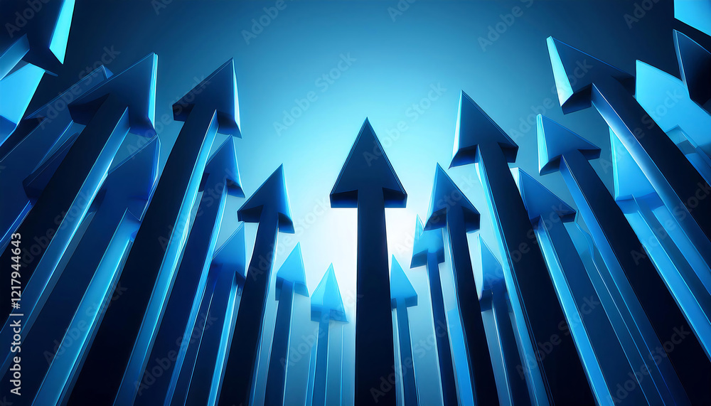 blue arrows pointing up. 3d render. Concept business success,leadership,growth, opportunity. blue arrows pointing up. 3d render. Concept business success,leadership,growth, opportunity.
