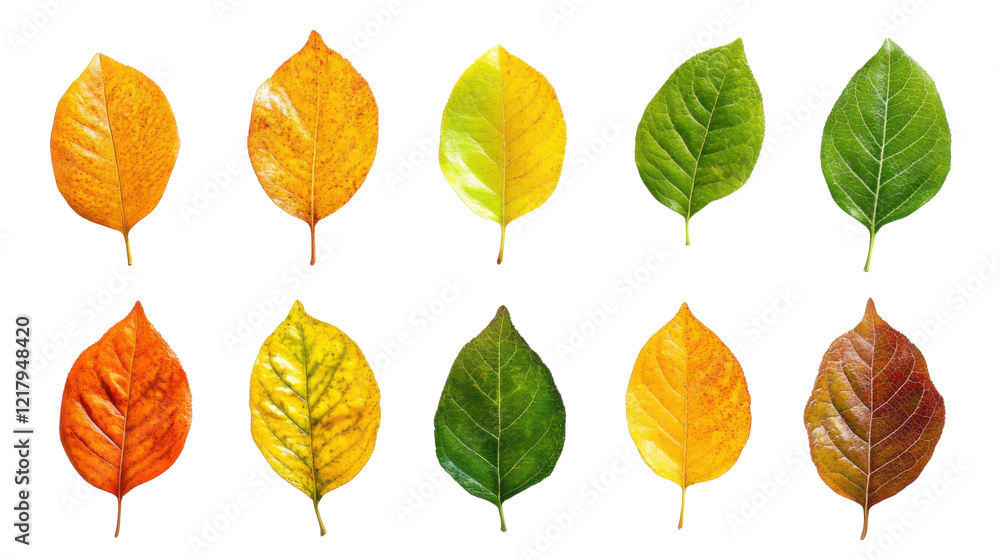 Obraz premium Autumn leaves on transparent background 