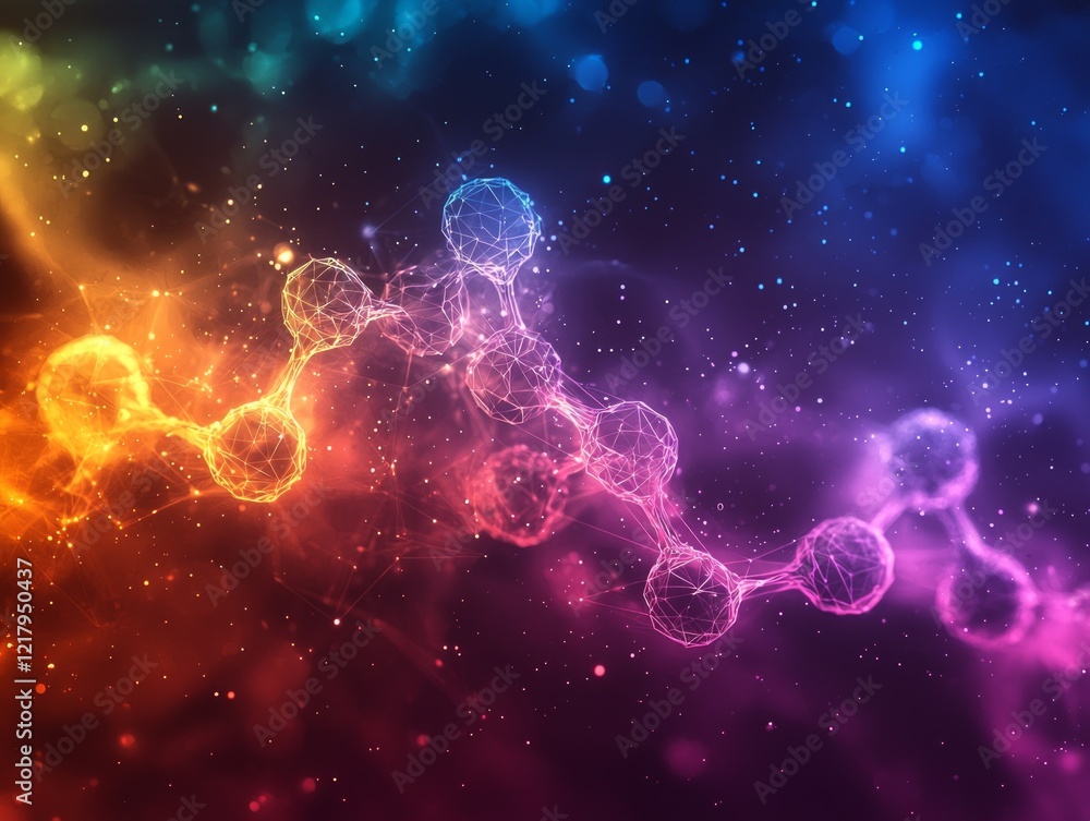 Illustration focuses on serotonin and dopamine colorful geometric designs representing their scientific significance and positive effects on mood highlighted glowing background. Illustration focuses on serotonin and dopamine colorful geometric designs representing their scientific significance and positive effects on mood highlighted glowing background.