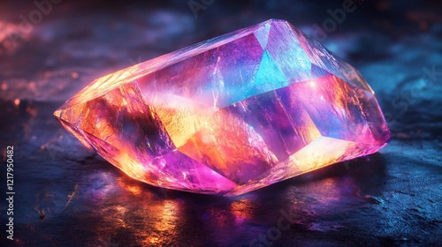 Wallpaper Mural Vibrant Gemstone Glows with Neon Light. AI Generated Torontodigital.ca