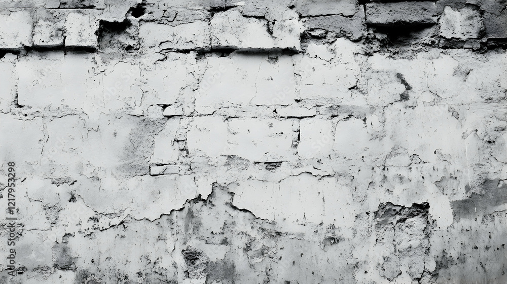 Obraz premium Weathered brick wall texture, urban decay background, design element