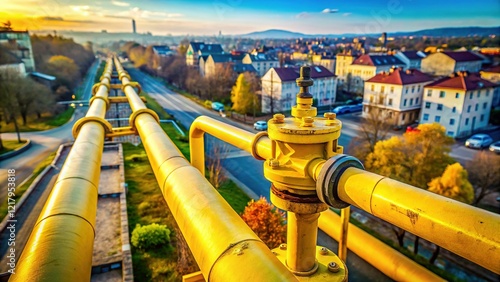 Close-up of Gas Pipe on Wall in Iasi, Romania - December 2024
