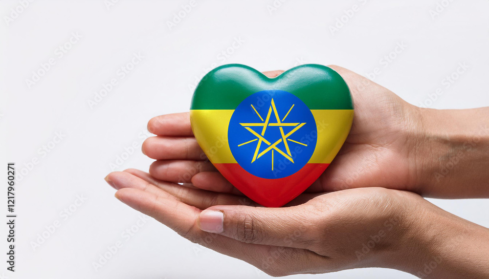 手で持っているエチオピアの国旗のハート(Heart of Ethiopia flag held in hand.)
手で持っているエチオピアの国旗のハート(Heart of Ethiopia flag held in hand.)