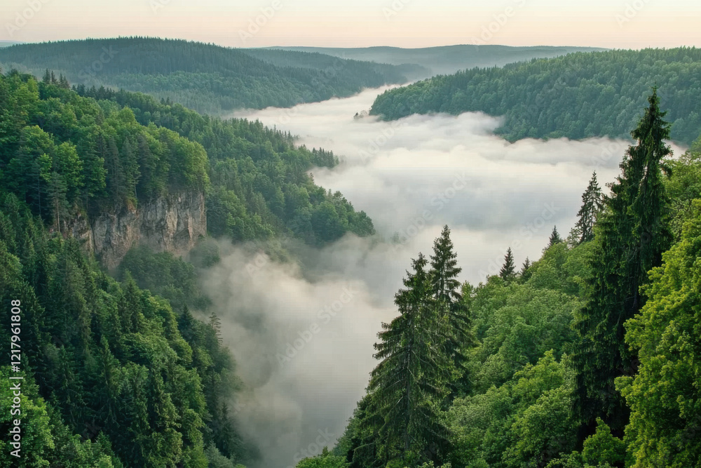 Obraz premium landscape with fog