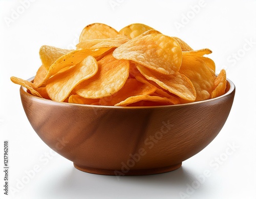 bowl of chips isolated on transparent and white background