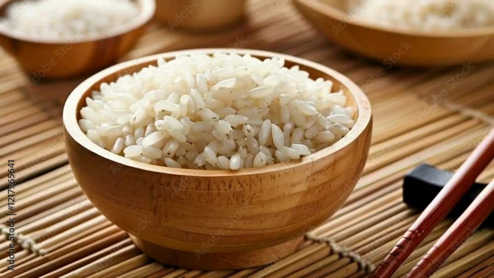 bowl of rice with chopsticks bowl of rice with chopsticks
