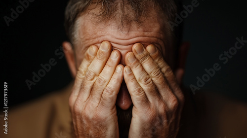 Wallpaper Mural Close-up of a distressed man holding his face. Torontodigital.ca
