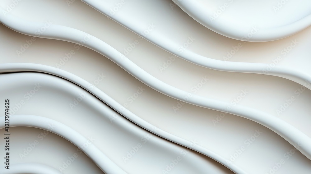 Obraz premium Abstract Curved White Surface with Soft Wave Patterns and Textures