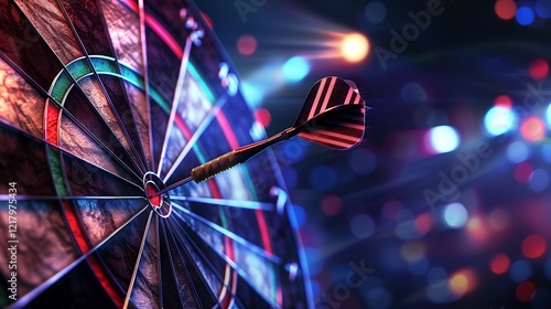 Competitive Nights: Capturing the Dart Drama with Neon and Shadows,競争の夜ネオンと影でダーツドラマを捉える.Generative AI