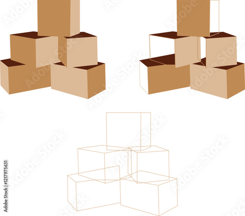 Silhouette give box and flat icon with vector and background design . 