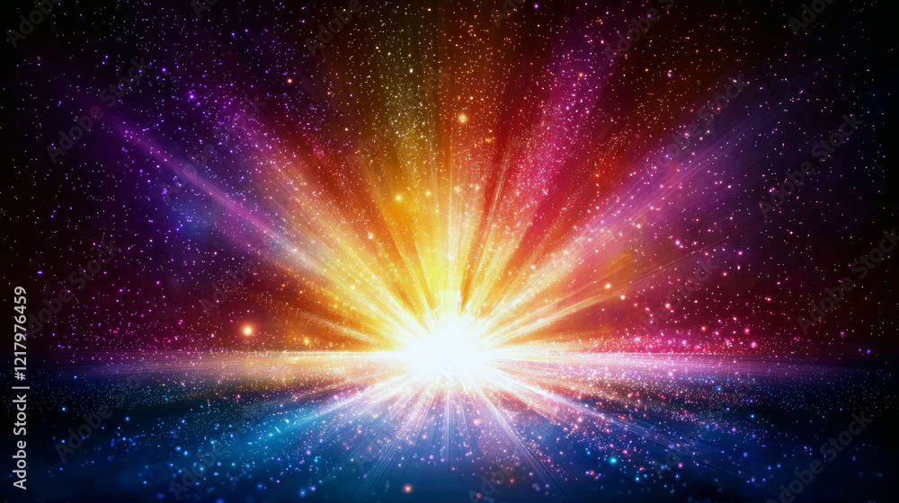 Cosmic Burst: A vibrant explosion of starlight and nebulae in a breathtaking space scene Cosmic Burst: A vibrant explosion of starlight and nebulae in a breathtaking space scene