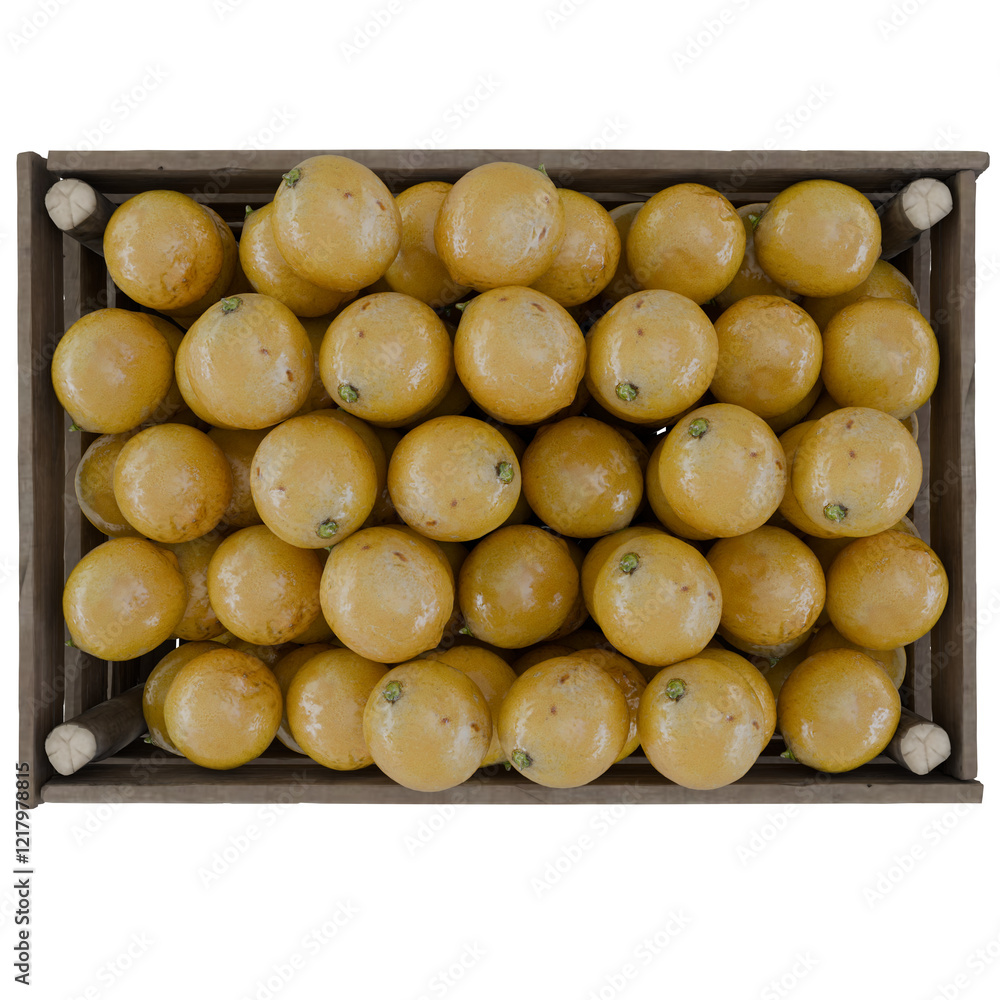 Lemons's fruit inside box top view Lemons's fruit inside box top view