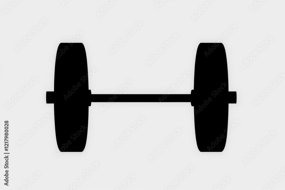 A black and white image of a barbell with a white background A black and white image of a barbell with a white background