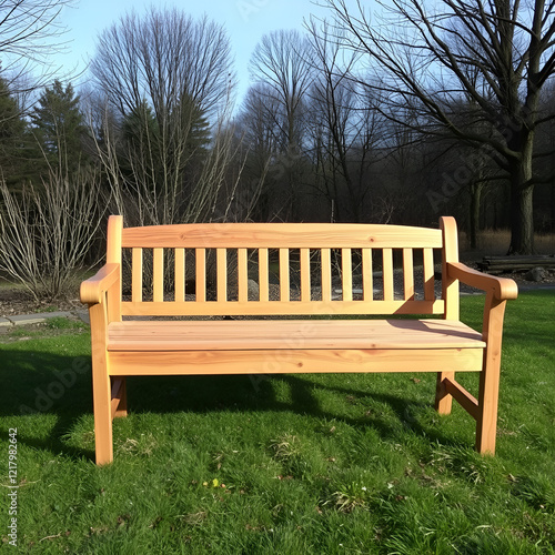 Side view of wooden recamier - bench photo