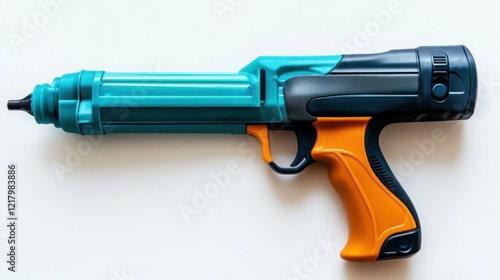 Caulking gun on a white background, top view, sharp details photo