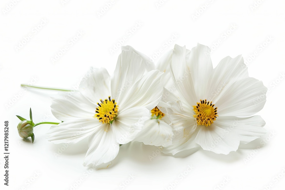 Obraz premium White Coreopsis Isolated on White Background. Beautiful Coreopsis Flower