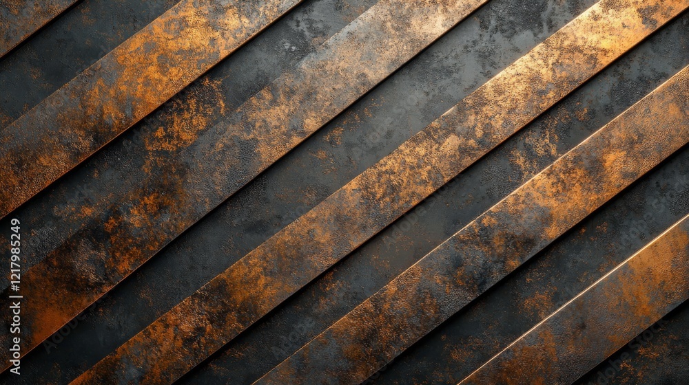 Diagonal Copper And Dark Metal Stripes Texture Diagonal Copper And Dark Metal Stripes Texture