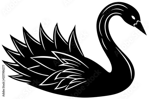 A simple wild bird shap with short spikers cartoon style , vector illustration