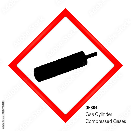 Compressed gas warning sign. Globally harmonized system hazard pictograms symbol. Warning symbol GHS icon. Safety Sign. Danger zone.