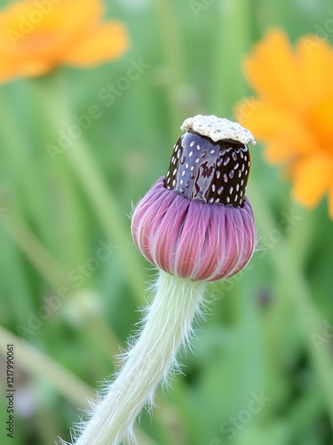 Dehiscing capsule of Papaver somniferum photo