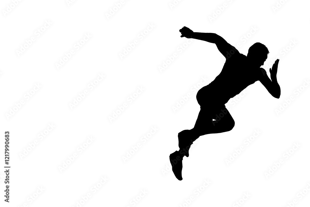 silhouette of a person running on a white background silhouette of a person running on a white background