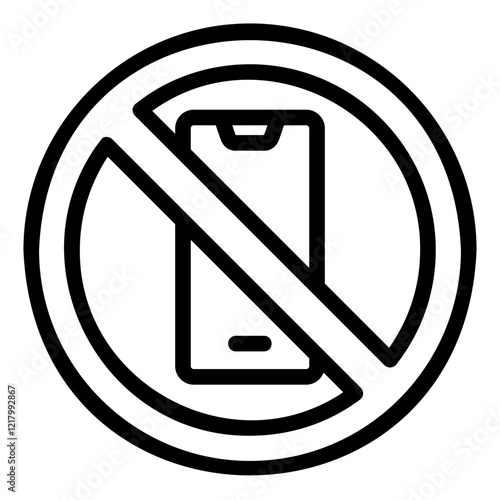 no mobile phone Line Icon