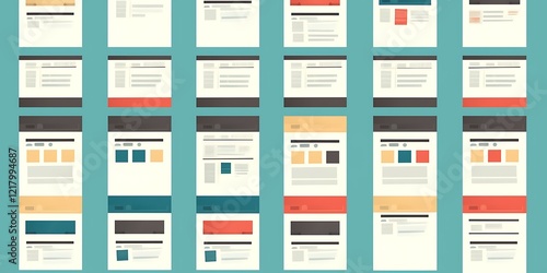 Website wireframes, UI design templates.