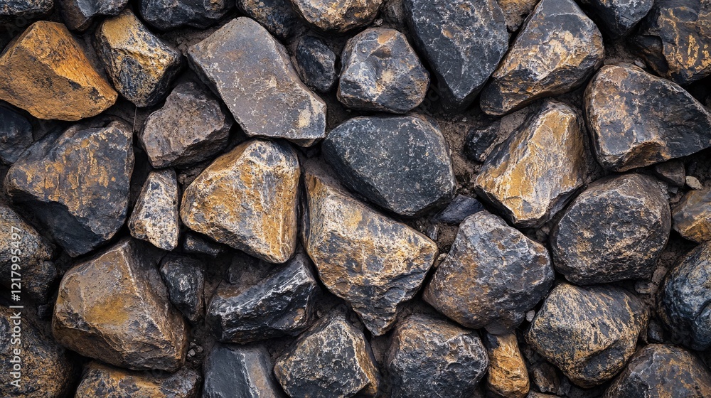 Fototapeta premium Background of large irregular rocks forming a stone wall