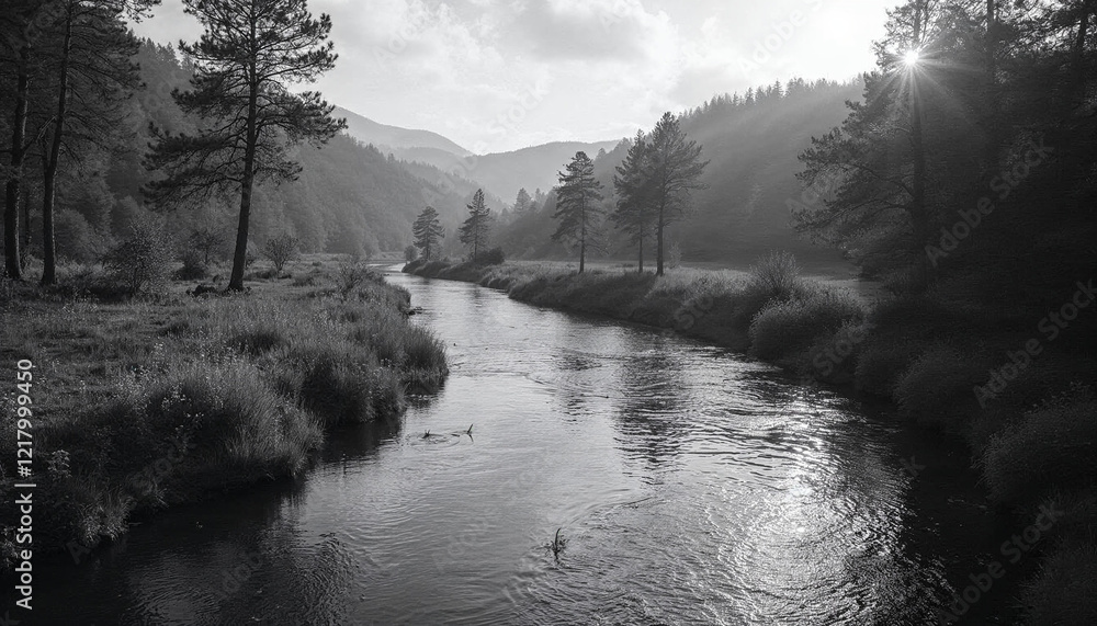 Fototapeta premium river in the woods