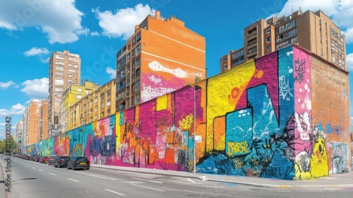 Vibrant Urban Graffiti Art in Cityscape