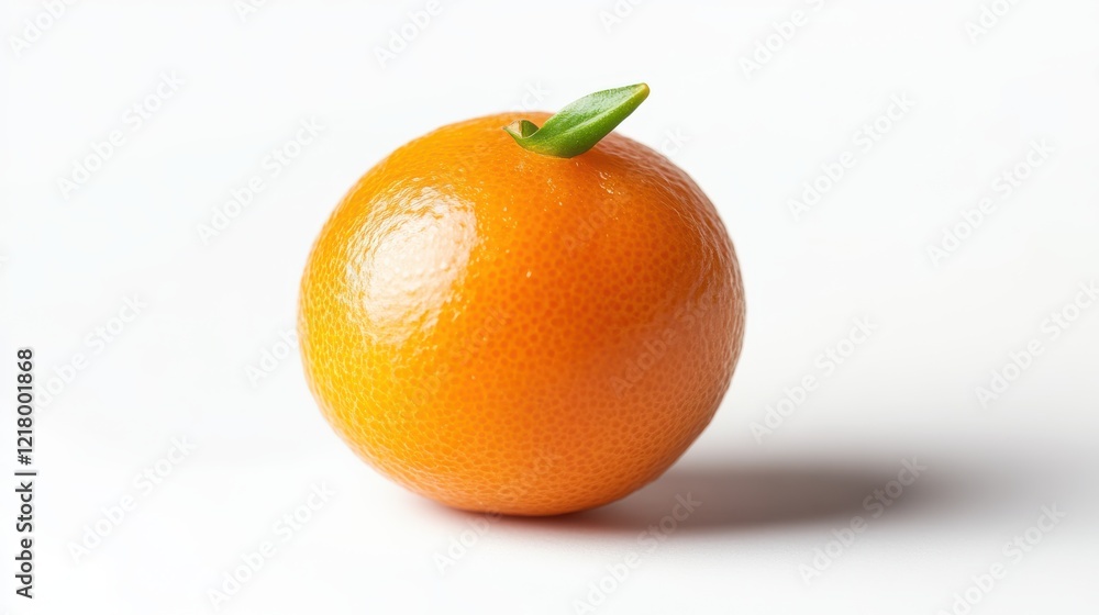 Kumquat shines bright with vibrant color and a fresh leaf atop Kumquat shines bright with vibrant color and a fresh leaf atop
