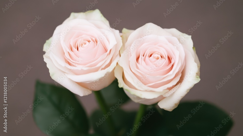 Delicate pink roses bloom softly in a tranquil setting Delicate pink roses bloom softly in a tranquil setting
