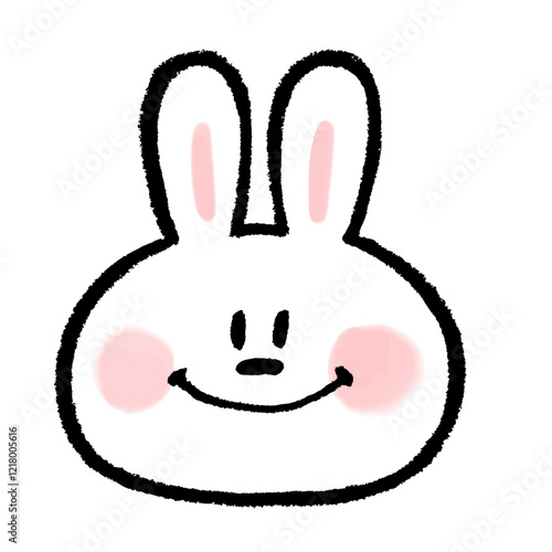にっこりとかわいいウサギの顔のアイコン