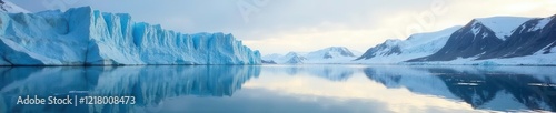 Wallpaper Mural Glacier's slow pace is reflected in the calm and peaceful waters of Antarctica's lake, antarctic, peace Torontodigital.ca