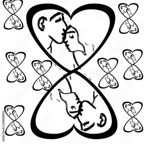 Fotografie This image showcases a professional and artistic design combining romantic and geometric elements seamlessly