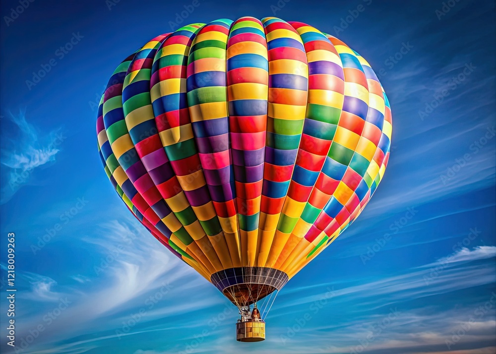 Obraz premium Vibrant Hot Air Balloon Macro Photography - PNG Transparent Background for Design & Travel