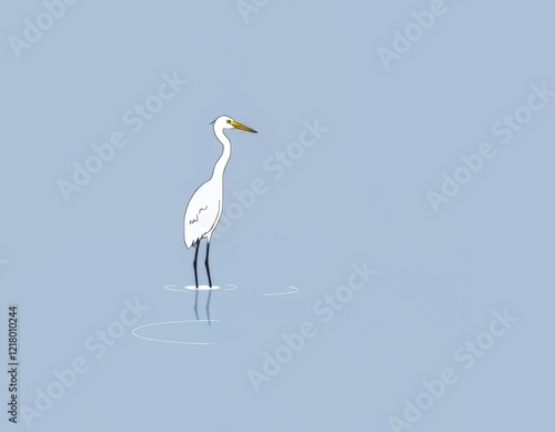 an image of a white bird standing in the water. photo