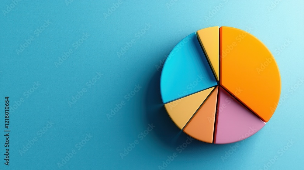 Fototapeta premium A vibrant pie chart comparing men's preferences for all-in-one versus targeted products