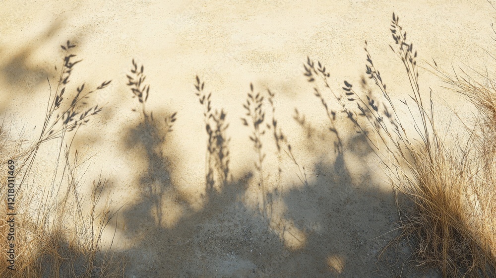 Obraz premium Grass Shadows Cast on Sandy Ground
