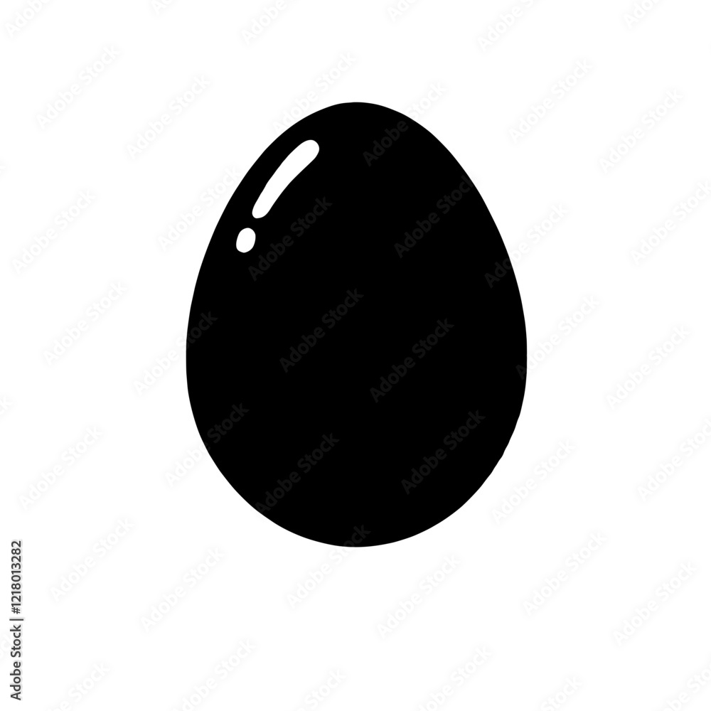 Single Black Egg Silhouette: A simple yet powerful silhouette of a single egg, evoking concepts of new beginnings, potential, and the circle of life. Single Black Egg Silhouette: A simple yet powerful silhouette of a single egg, evoking concepts of new beginnings, potential, and the circle of life.