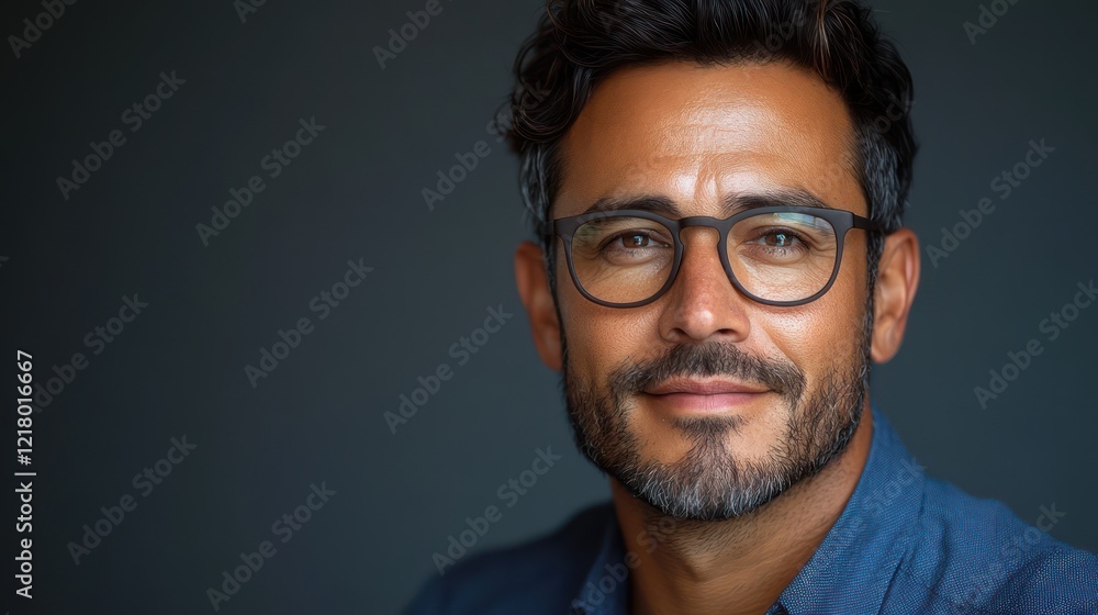 Portrait of a Confident Man with Glasses Portrait of a Confident Man with Glasses