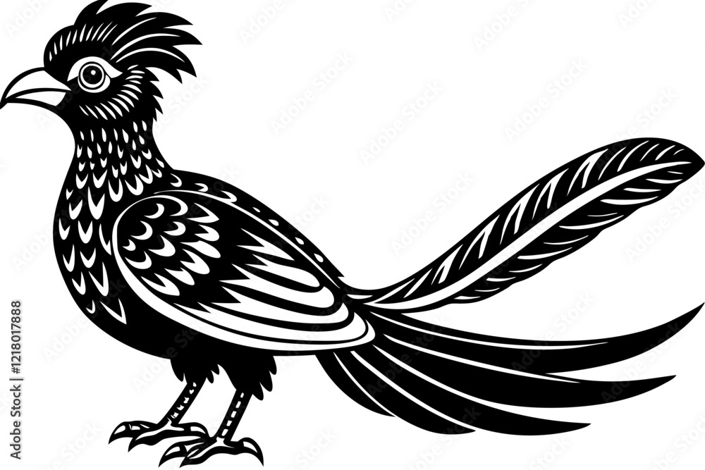 Obraz premium A simple wild bird shap with short spikers cartoon style , vector illustration