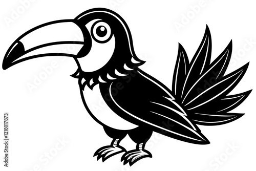 A simple wild bird shap with short spikers cartoon style , vector illustration