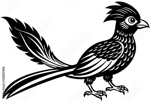 A simple wild bird shap with short spikers cartoon style , vector illustration