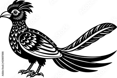 A simple wild bird shap with short spikers cartoon style , vector illustration